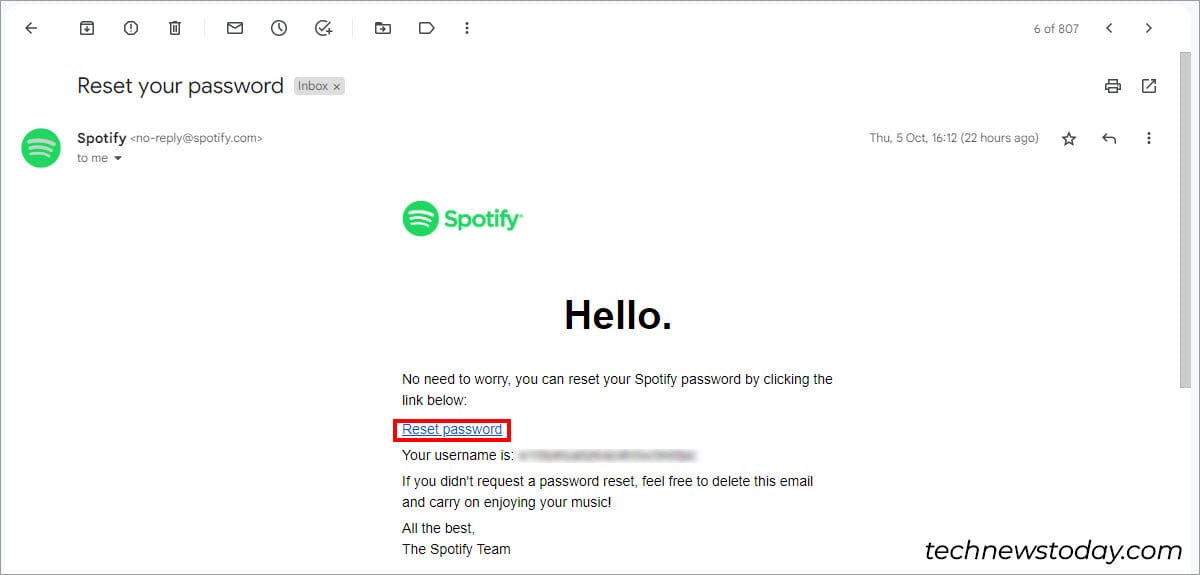 Click on the Reset Password link