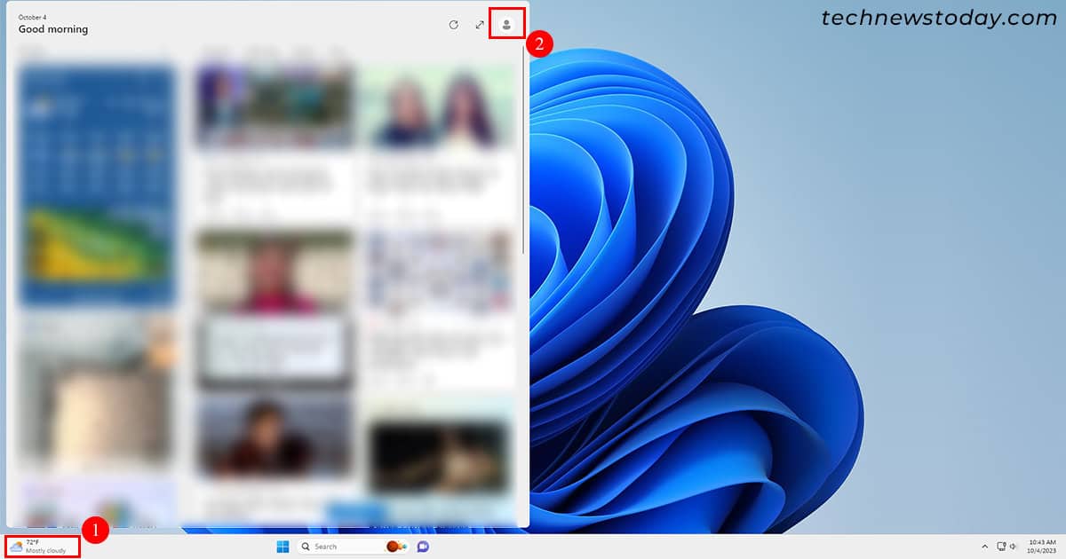 Click-weather-icon-and-Microsoft-News-profile