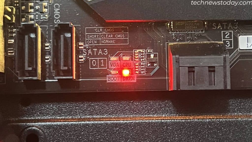DRAM post led on motherboard