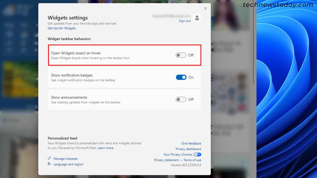 Disable-Microsoft-News-on-hover-Windows-11