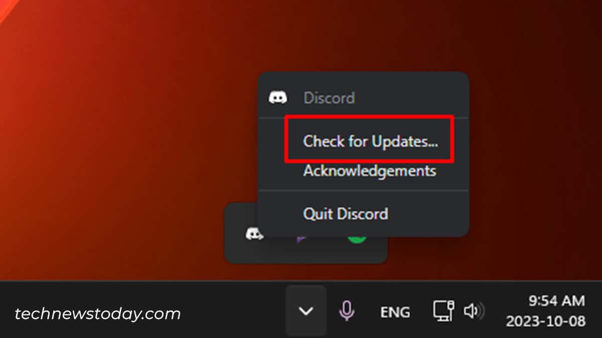 Discord Check for updates