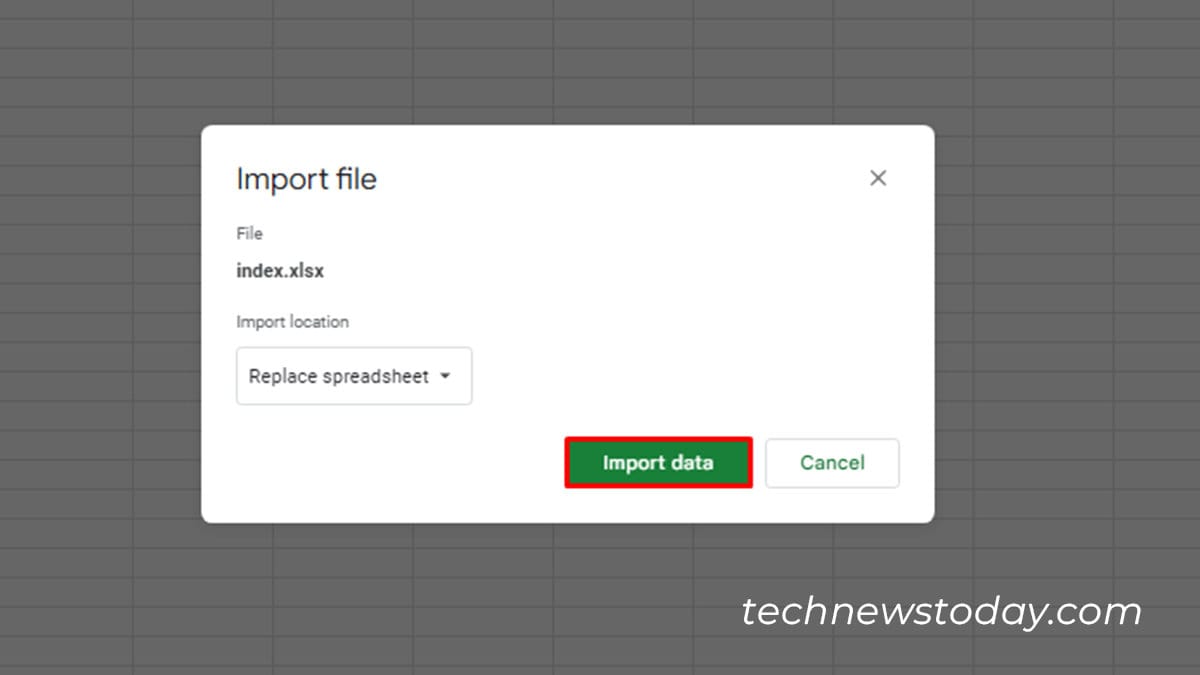 Import Excel file to google docs