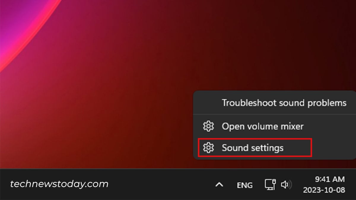 Open Sound Settings Windows