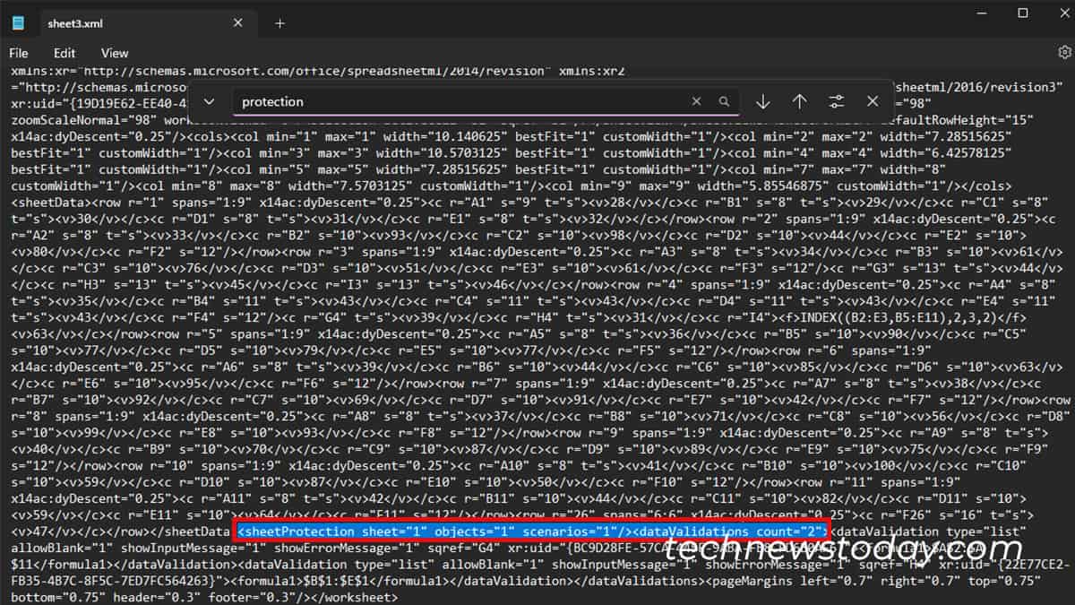 Remove sheet protection command
