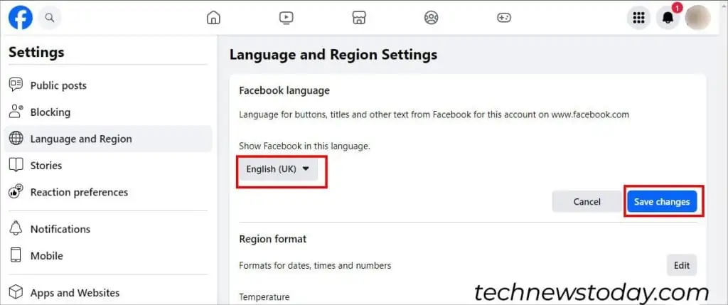 Fix Facebook Marketplace Not Working: 9 Ways 19 Select-Another-Language-1024x429