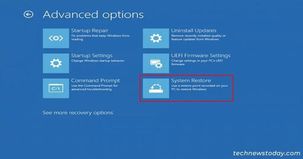 How to Fix Undoing Changes Made to Your Computer 11 Select-System-Restore-1024x538