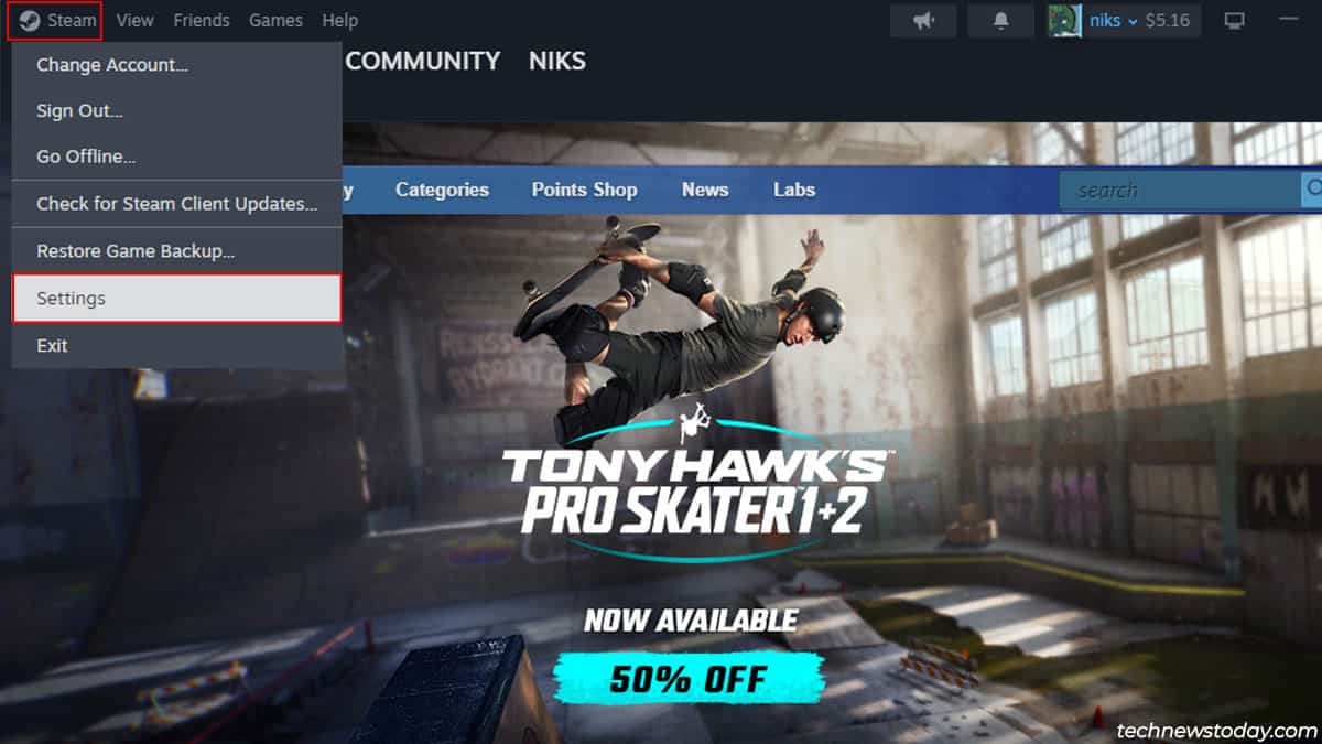 Steam-settings