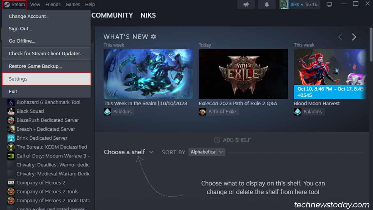 Steam-settings