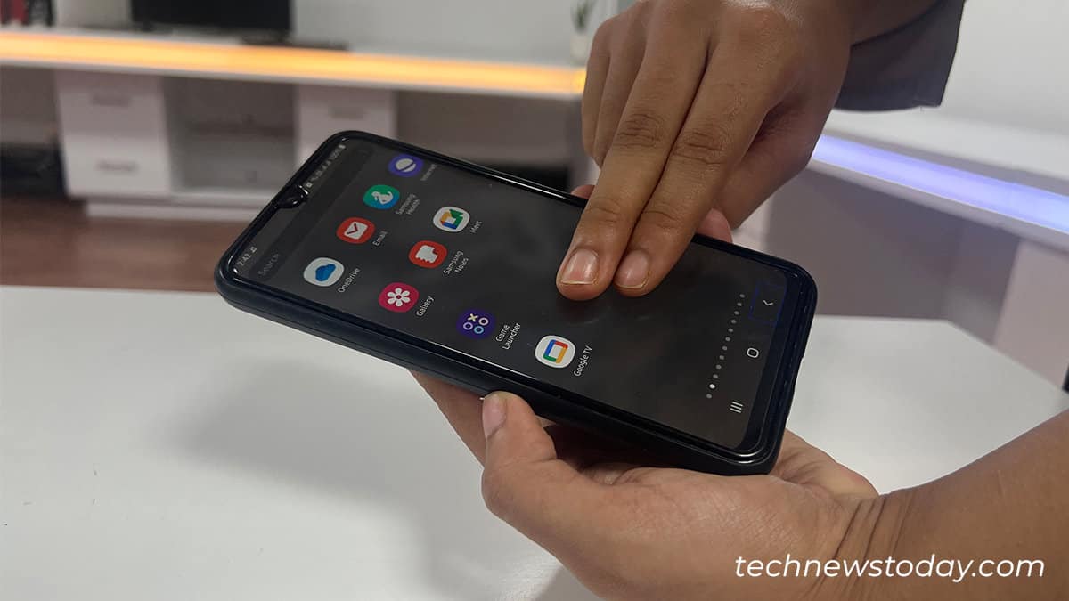 Swipe with two fingers