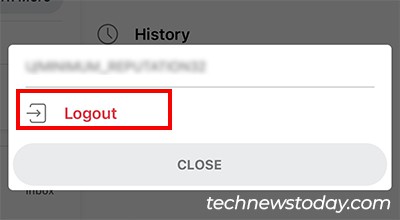 Choose Logout
