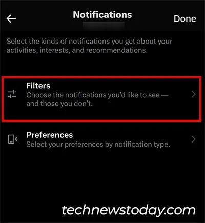 Tap-on-Settings-Filters