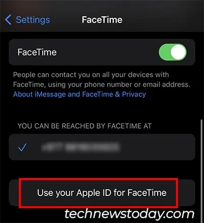 SharePlay Is Not Working? 9 Ways to Fix it 12 Tap-on-Use-your-Apple-ID-for-FaceTime