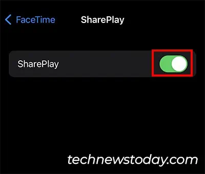 SharePlay Is Not Working? 9 Ways to Fix it 6 Toggle-on-the-button-for-SharePlay