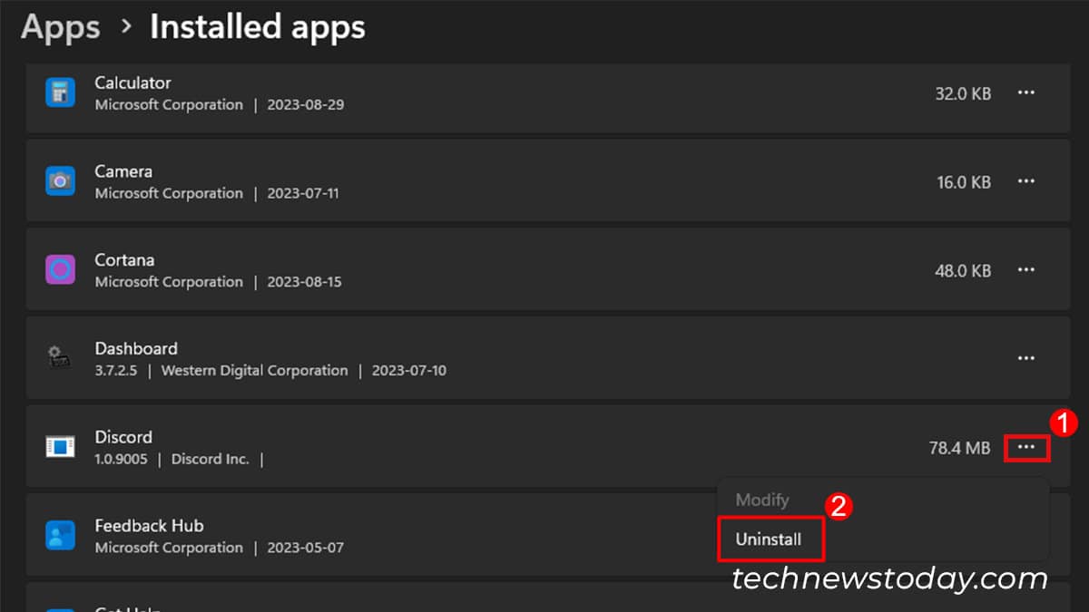 Uninstall Discord Windows