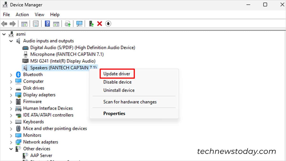 Update Audio Drivers in Windows