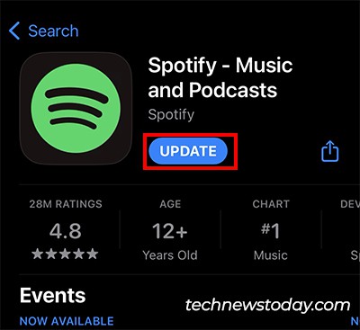 Update Spotify