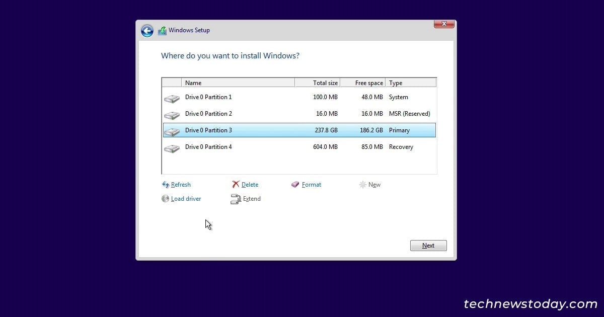 Windows-Installation-Setup-without-GPT-error