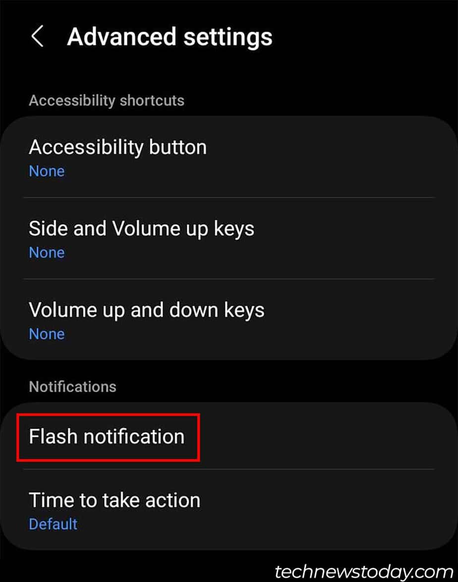 android flash notification
