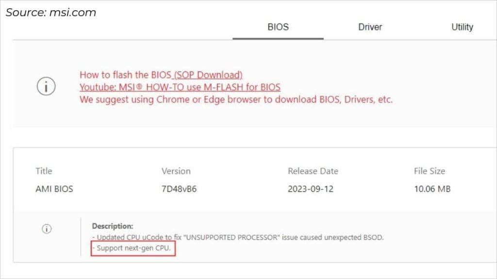 When to Upgrade Motherboard? 8 Things to Consider 2 bios update that supports next gen cpu