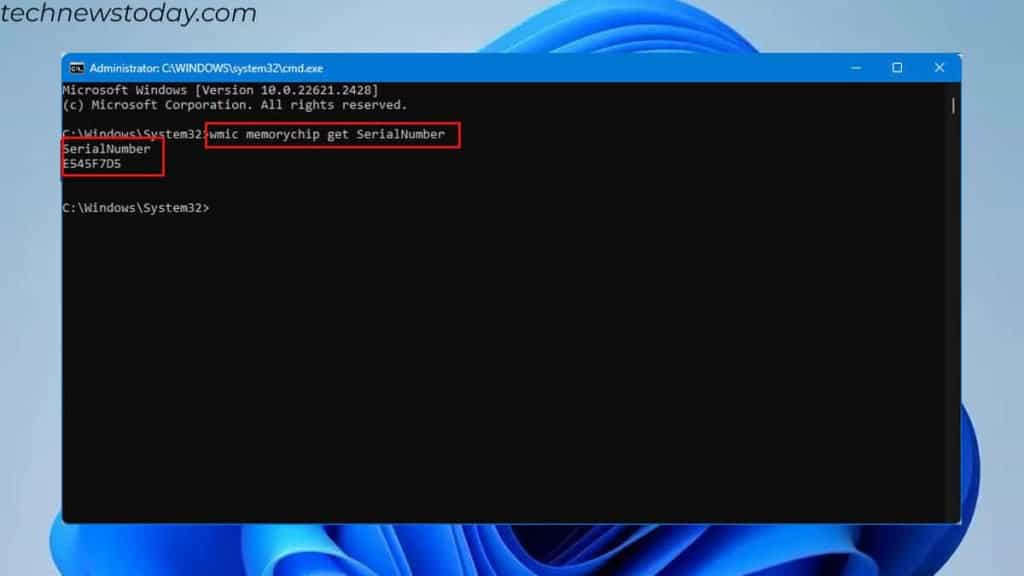 How to check ram serial number