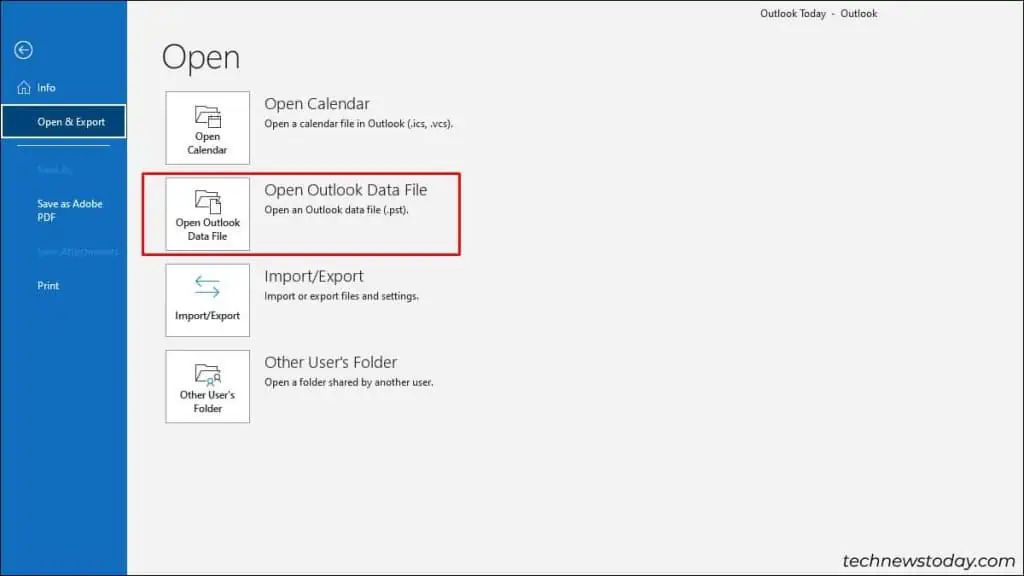 How to Recover Deleted Folder in Outlook 20 chooose-open-outlook-data-file-1024x576