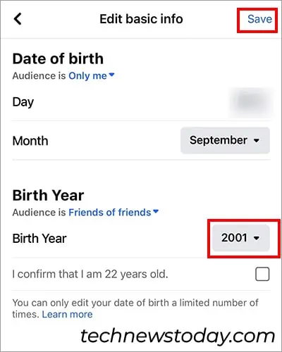 Fix Facebook Marketplace Not Working: 9 Ways 16 choose-your-Birth-Year