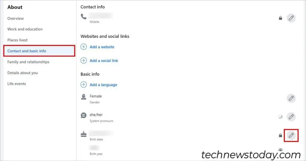 Fix Facebook Marketplace Not Working: 9 Ways 11 click-on-Contact-and-Basic-Info-1024x541