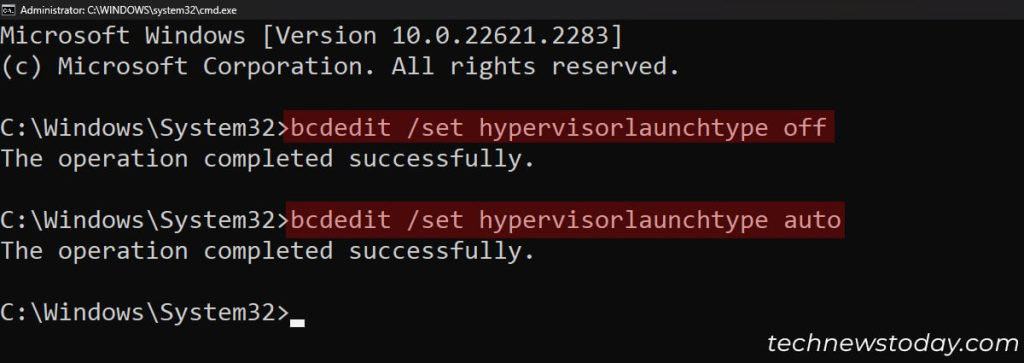VT-x Is Disabled in the BIOS? Here’s How to Enable it 4 command-prompt-bcdedit-set-hypervisor-launch-type-off-auto-restart