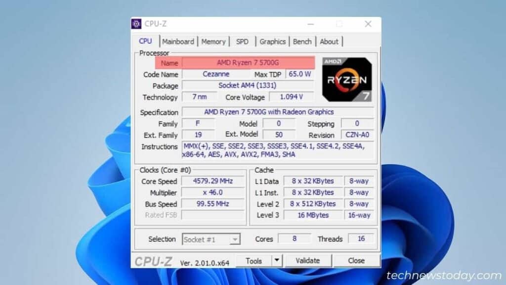 4 Ways to Check What CPU You Have 11 cpuz processor name check
