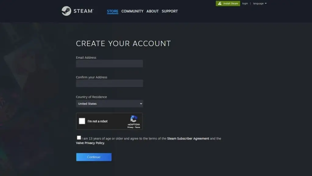 How To Make a Steam Account? 3 create-your-account-page-1024x576