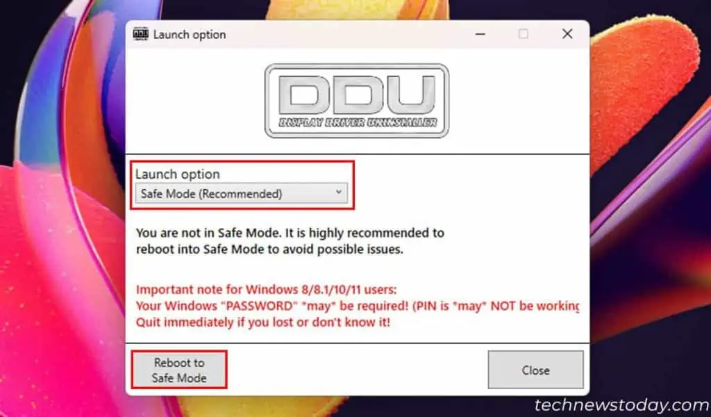 How to Fix NVIDIA Control Panel Not Opening 5 ddu-reboot-in-safe-mode-1024x600