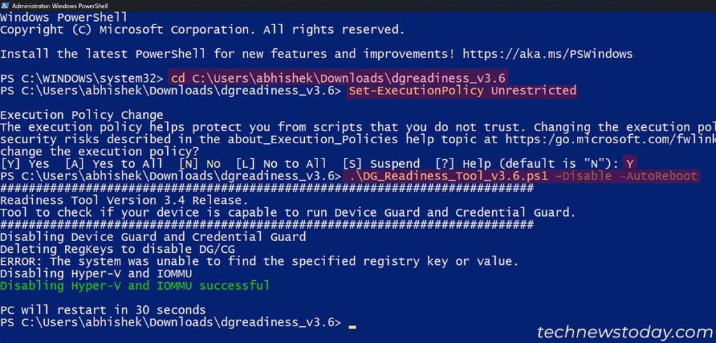 VT-x Is Disabled in the BIOS? Here’s How to Enable it 7 device-readiness-tool-disable-Device-Guard-and-Credential-Guard