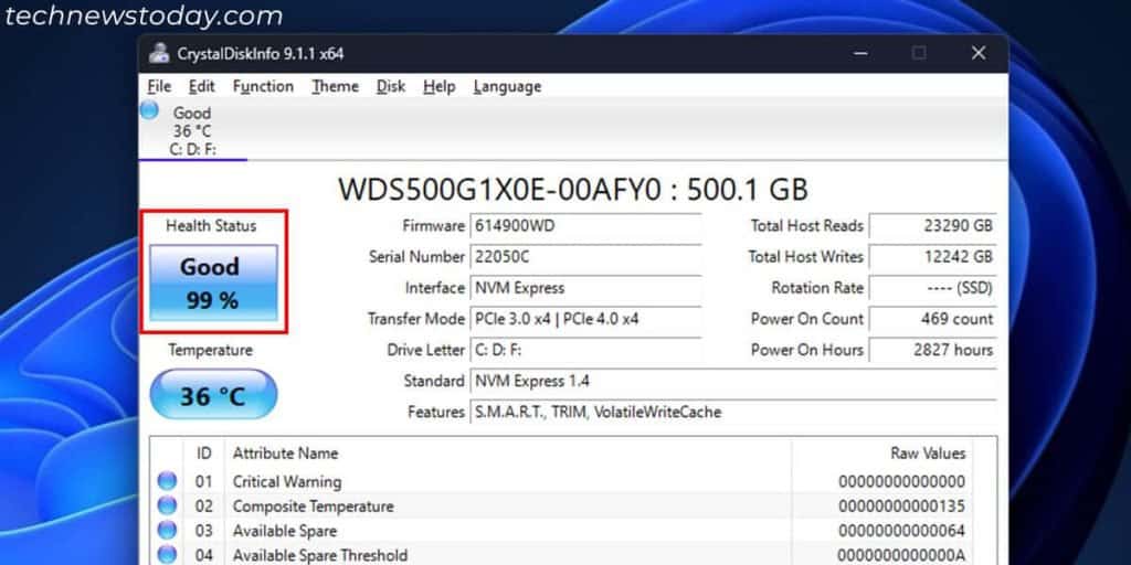 How to Fix Scanning and Repairing Drive on Every Boot? 1 disk-status-health-info