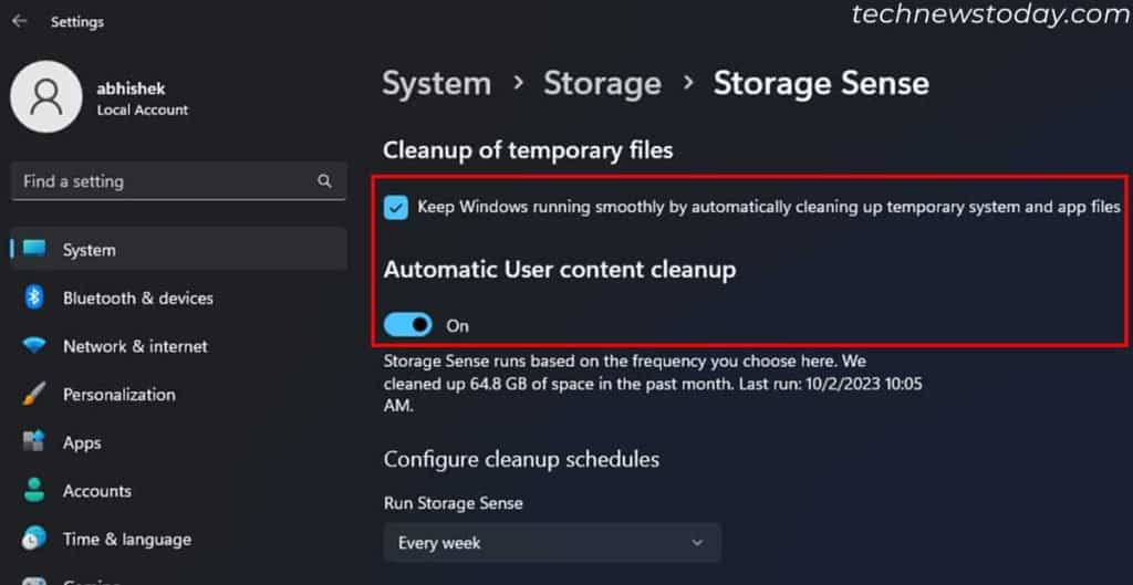 Why Is My Windows 11 Slow? How to Fix It 5 enable-storage-sense-windows-settings