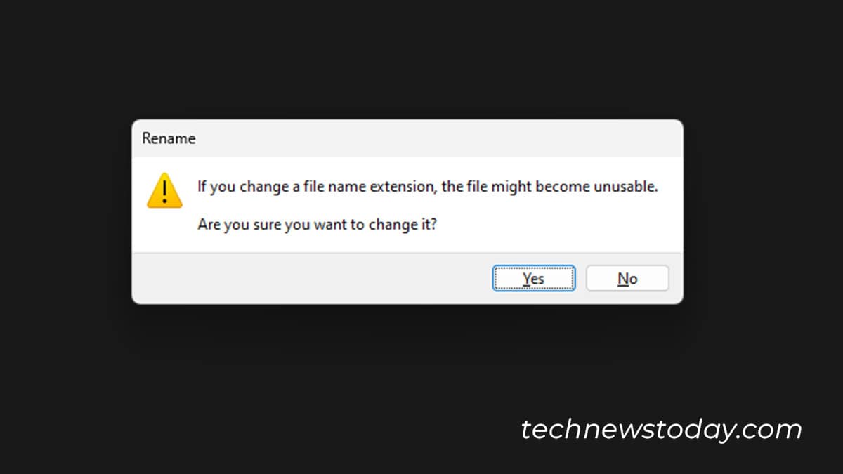 file extension warning