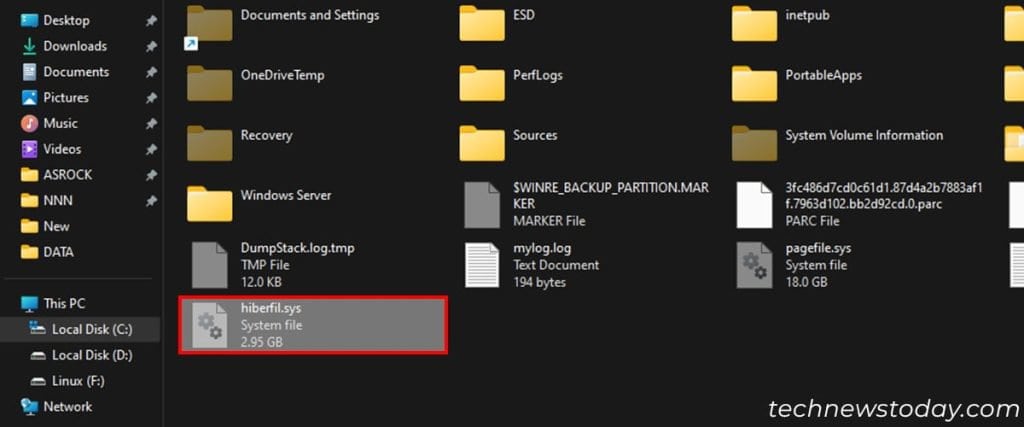 Should I Disable Hibernation? 1 hiberfil-sys-file-hibernate