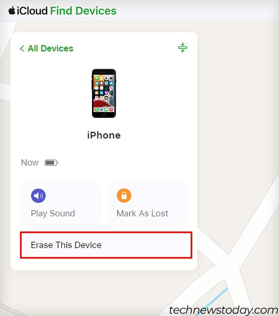 icloud find my erase this device
