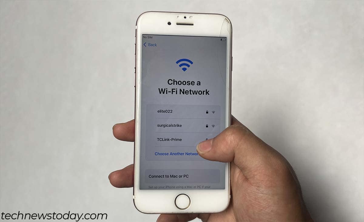 iphone setup choose a network