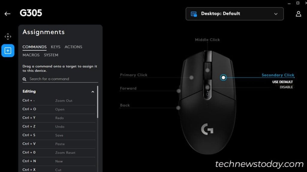 mouse-button-assignments-in-logitech-G-HUB