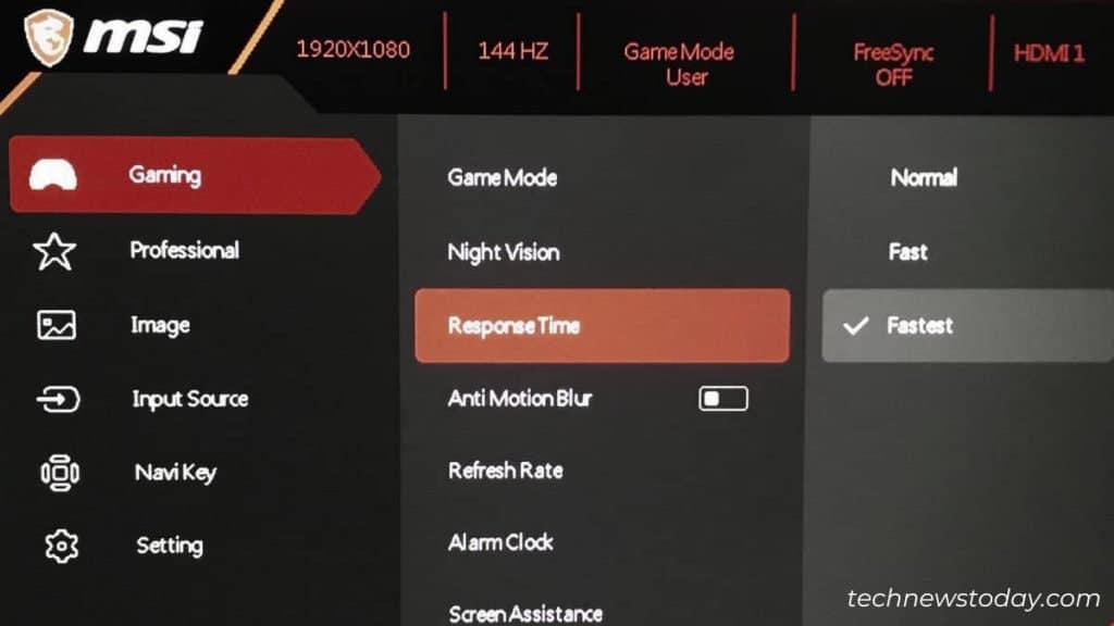 What Is Monitor Ghosting? Causes and Fixes 7 msi responsetime to fastest