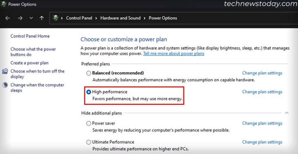 Why Is My Windows 11 Slow? How to Fix It 1 power-plan-select-high-performance