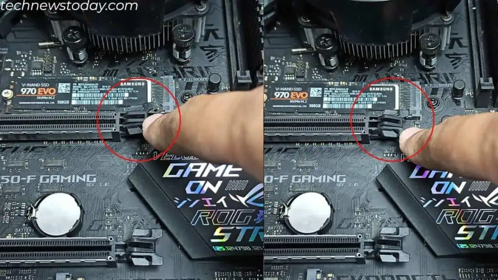How to Connect GPU to the Motherboard in 6 Steps 13 press-lock-on-the-pcie-slot-connect-gpu-to-motherboard-1024x576