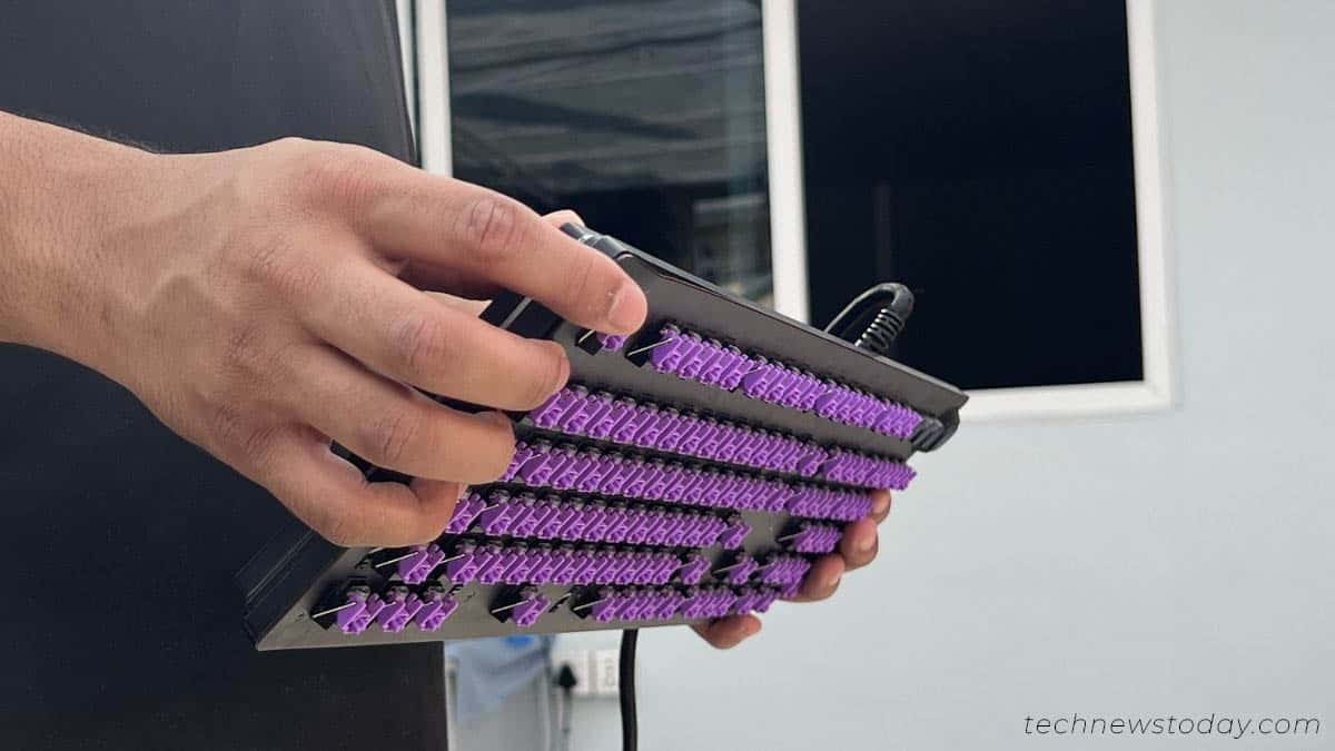 keyboard upside down to remove dirt and dust