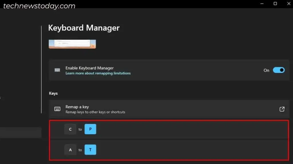 Keyboard Typing Wrong Letters? 6 Ways to Fix It 12 remapped-keys-shown-in-powertoys-1024x576