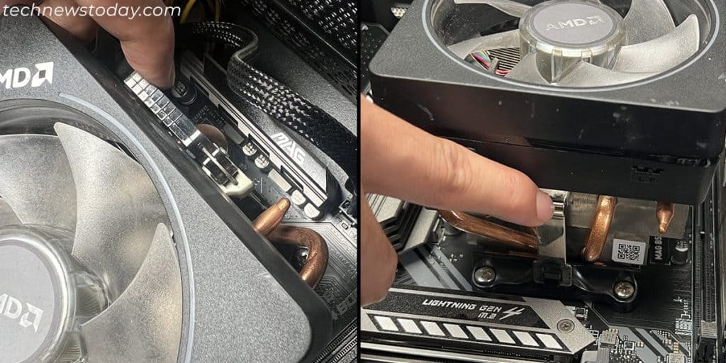 How to Remove a CPU Cooler from Motherboard The Right Way 4 remove-cpu-cooler-retention-clip