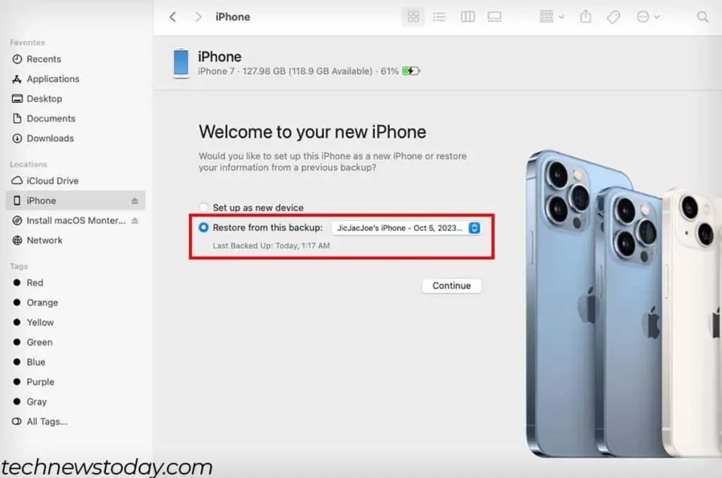 4 Ways to Fix “iPhone is Disabled Connect to iTunes” 16 restore-backup-form-finder-2-1024x678