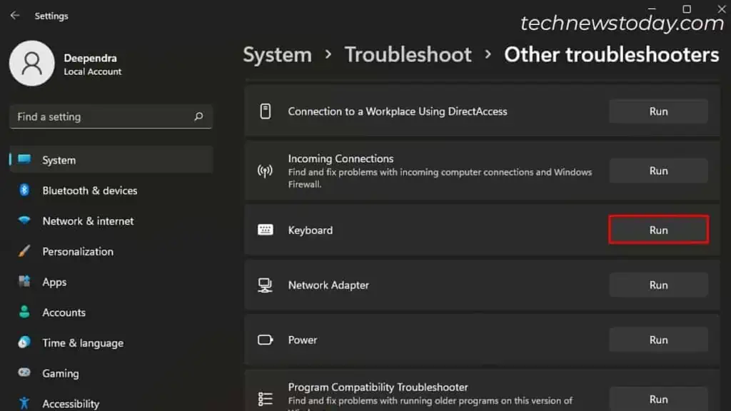 Keyboard Typing Wrong Letters? 6 Ways to Fix It 9 run-keyboard-troubleshooter-1024x576
