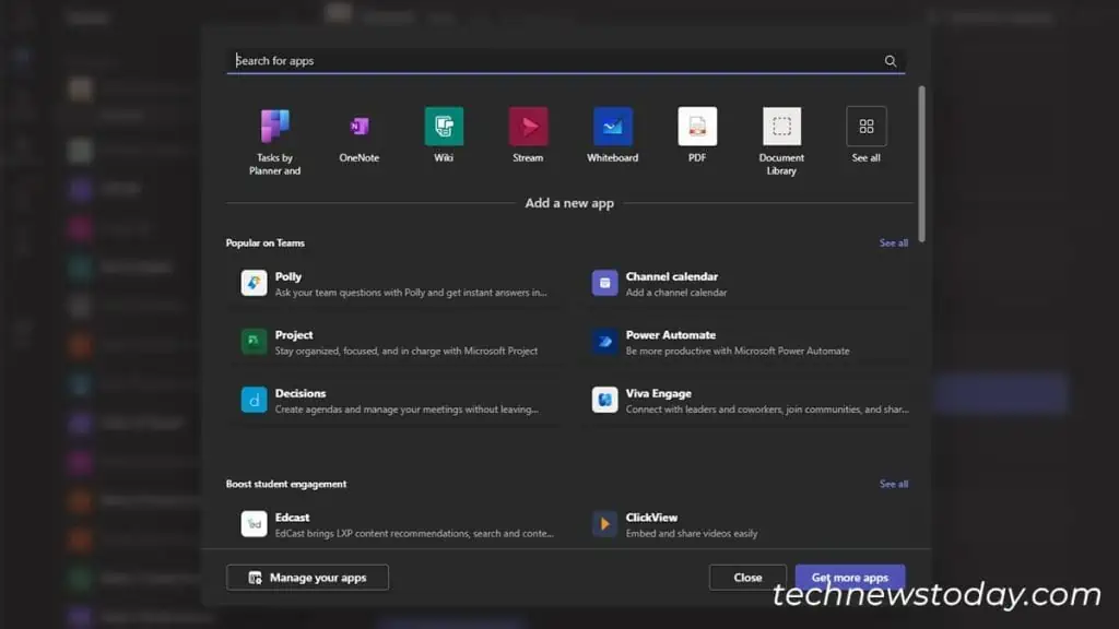 How to Use Microsoft Teams 17 search-for-apps-to-add-in-a-channel-1-1024x576