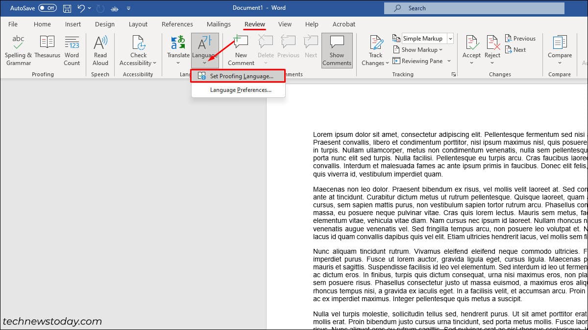 set-default-proofing-langauge-to-fix-spell-check-not-working-in-word