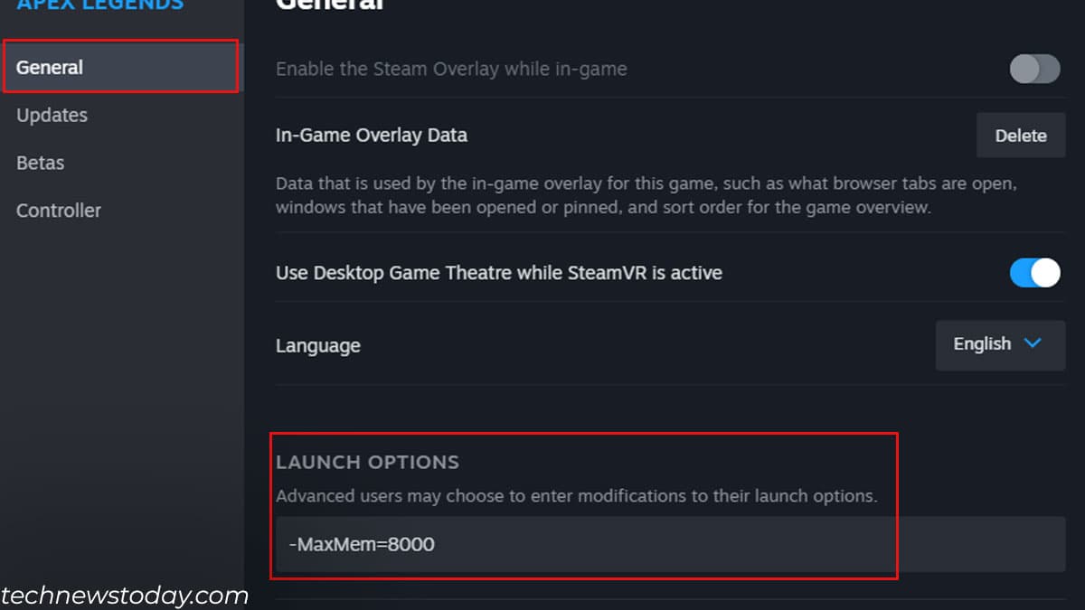 set games launch options in steam